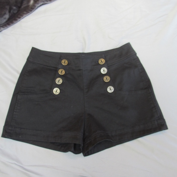 black high waisted sailor shorts